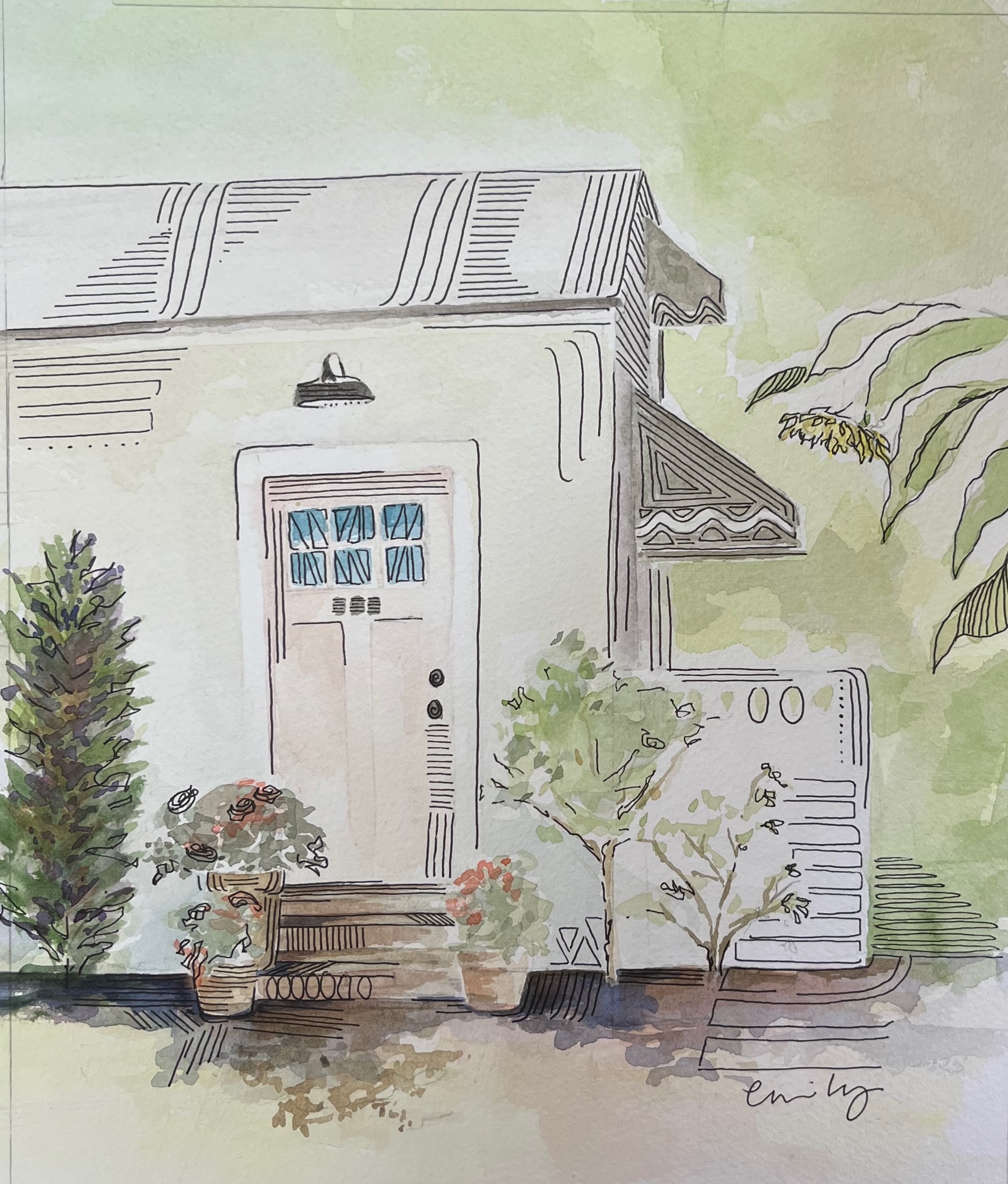 Caroline Lunne's home — architectural illustration